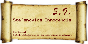 Stefanovics Innocencia névjegykártya